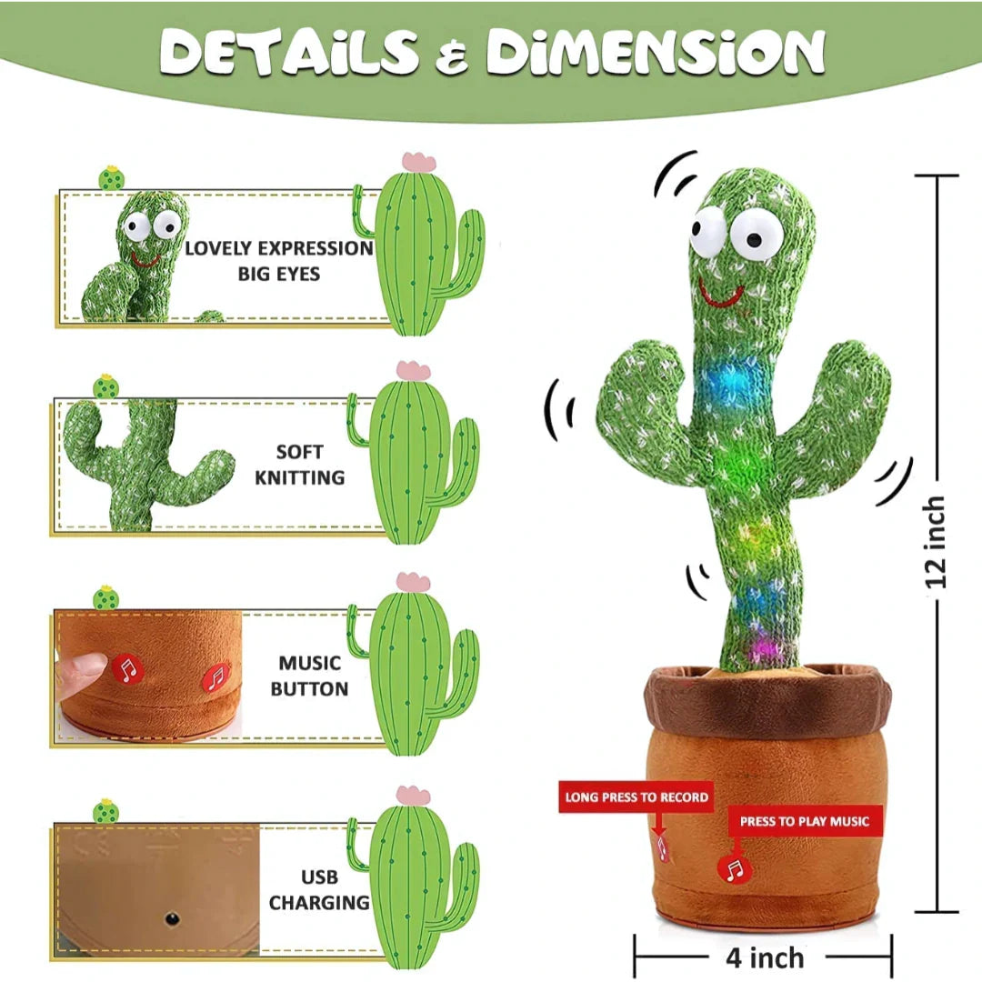 LED Musical Dancing & Mimicry Baby Cactus Toy