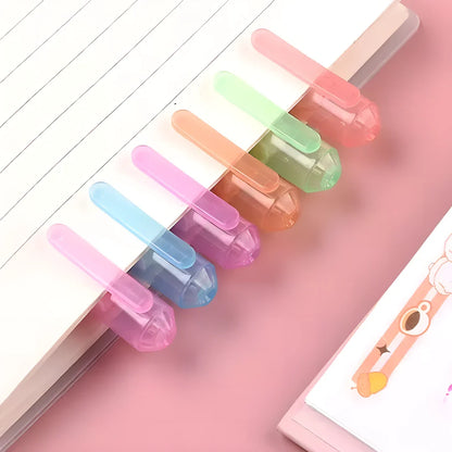 Linear Roller Color Pens Highlighters with 6 Different Curve Shapes (Set of 6)