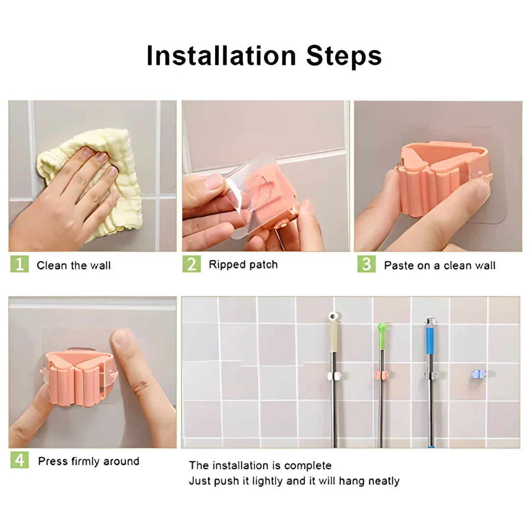 Magic Sticker Mop & Broom Holder - Home Improvement