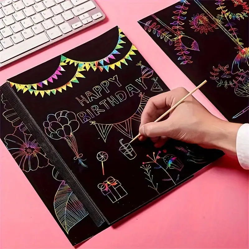 Magical Scratch Art Book For Gifts Girls Boys (40 Sheet) - Toys
