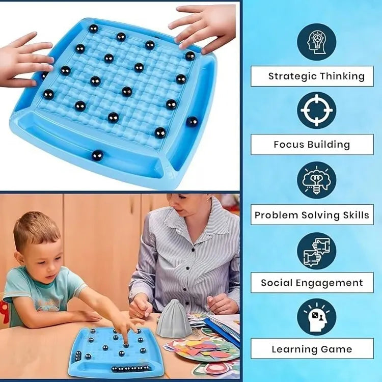 Magnetic Battle Chess Game with 20 Steel Balls