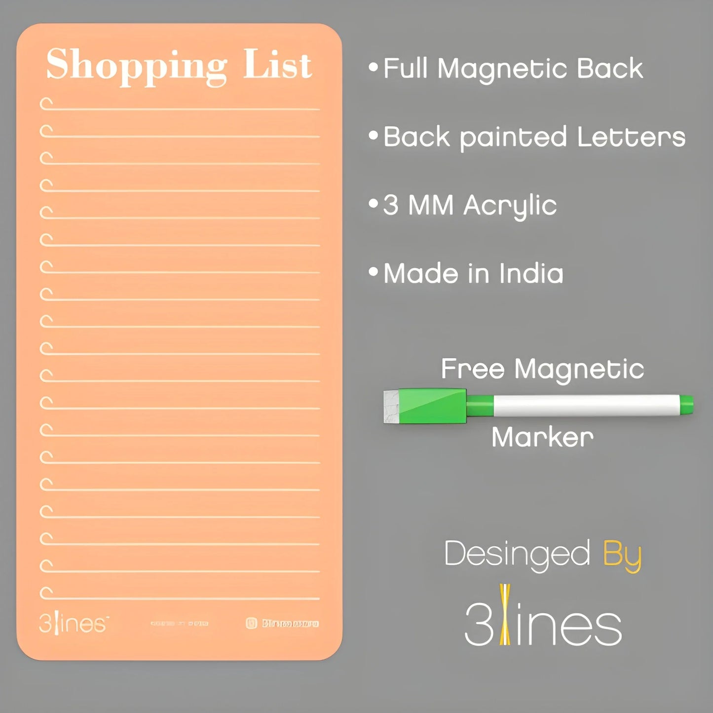 Magnetic Grocery List Board