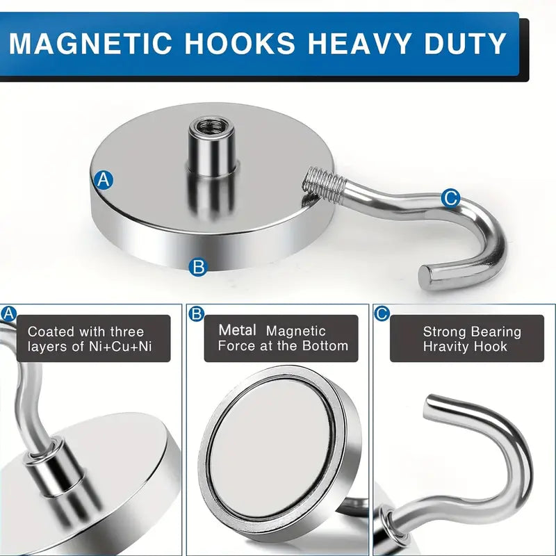 Magnetic Hooks Pack of 4 Home Accessories