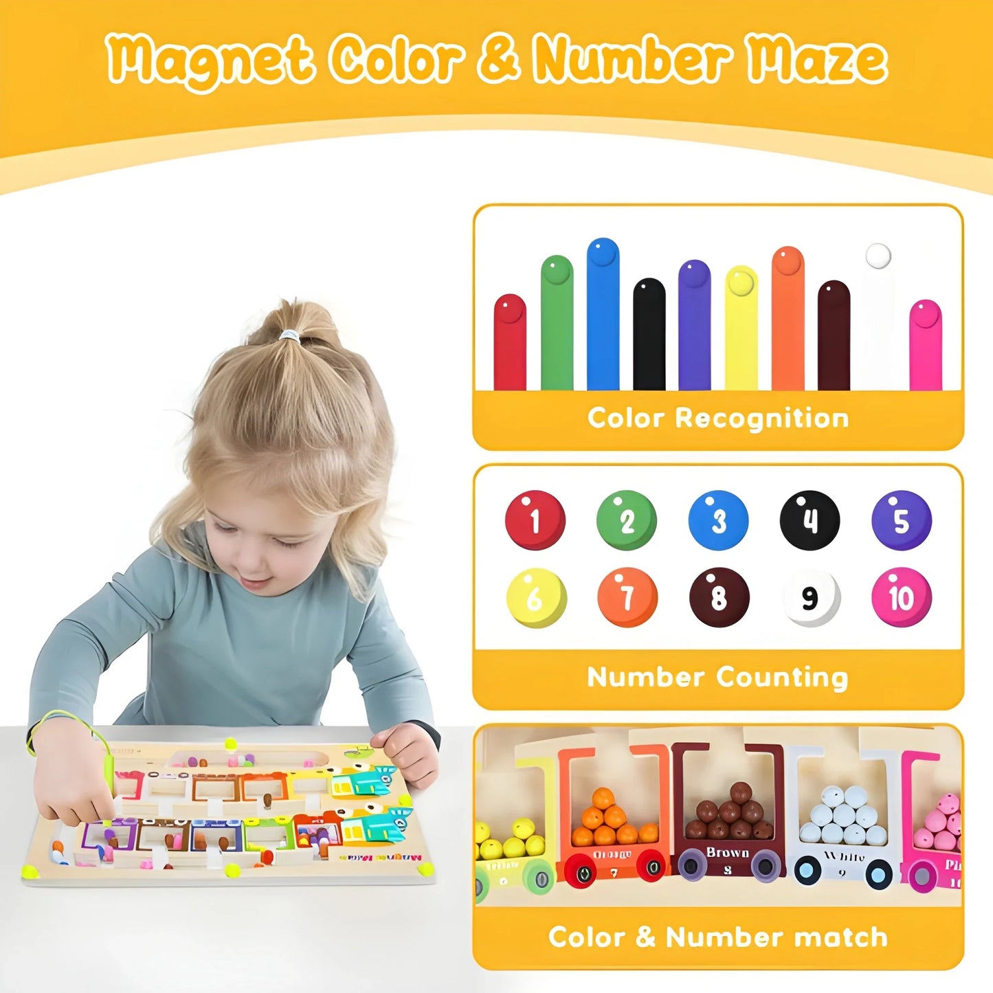 Magnetic Montessori Maze Board
