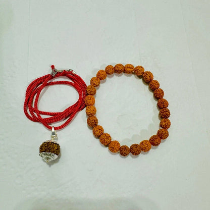 Maha SHivratri Combo 5 Mukhi Rudraksha With Bracelet jewelry