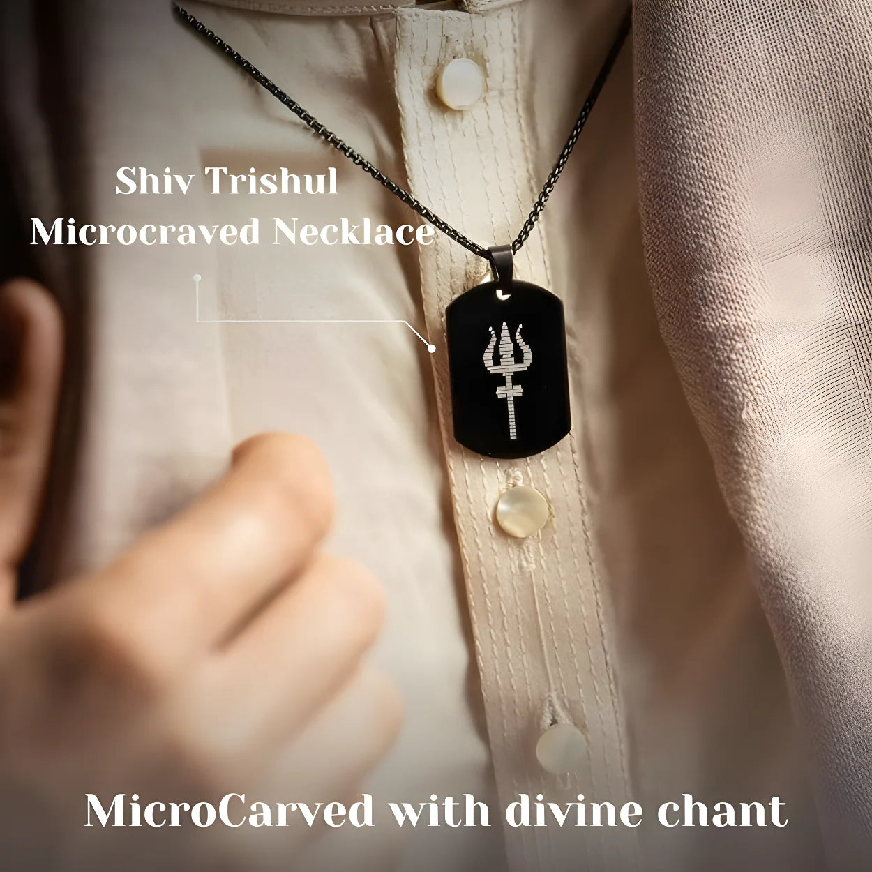 Mahadev Trishul Pendant with Micro Carved Design