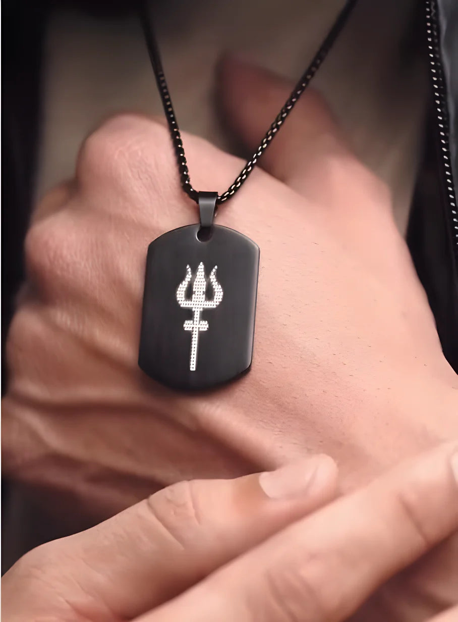 Mahadev Trishul Pendant with Micro Carved Design jewelry