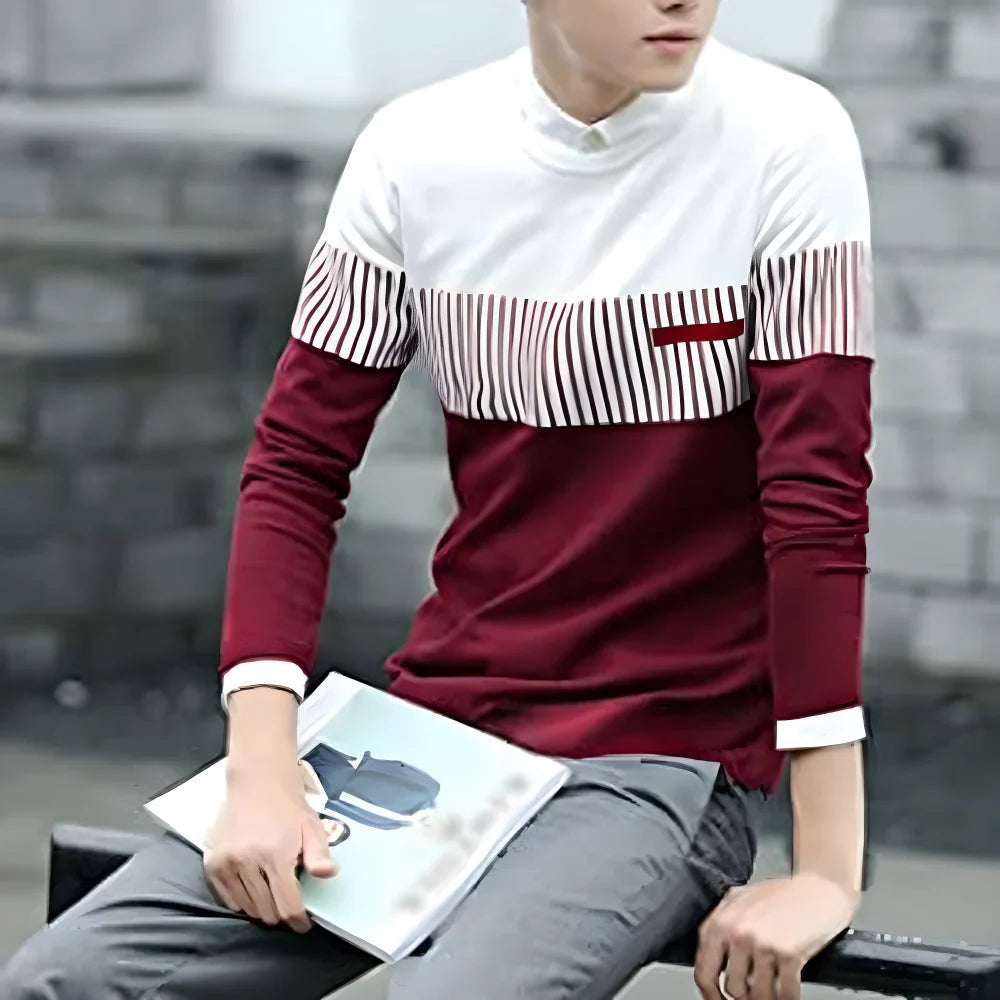 Maroon Block Style Tees clothing