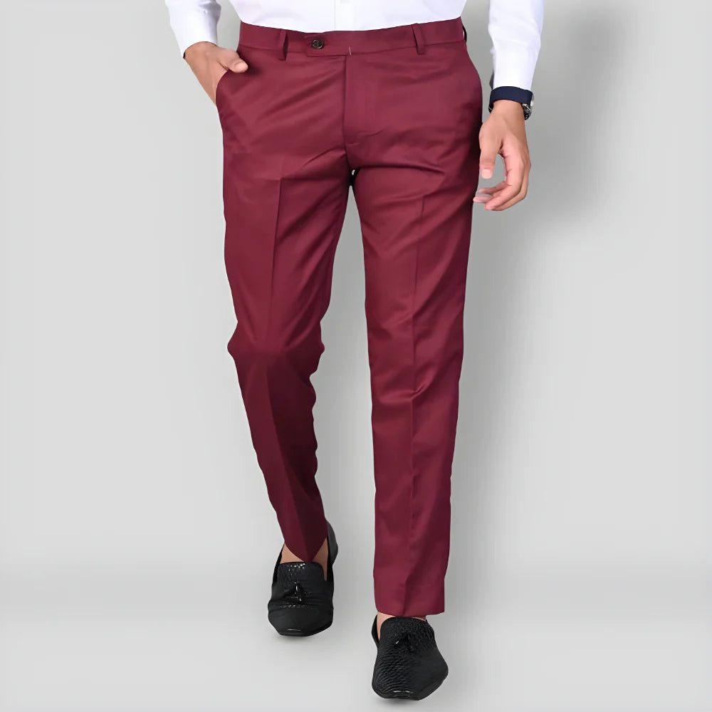 Maroon Office Formal Trousers