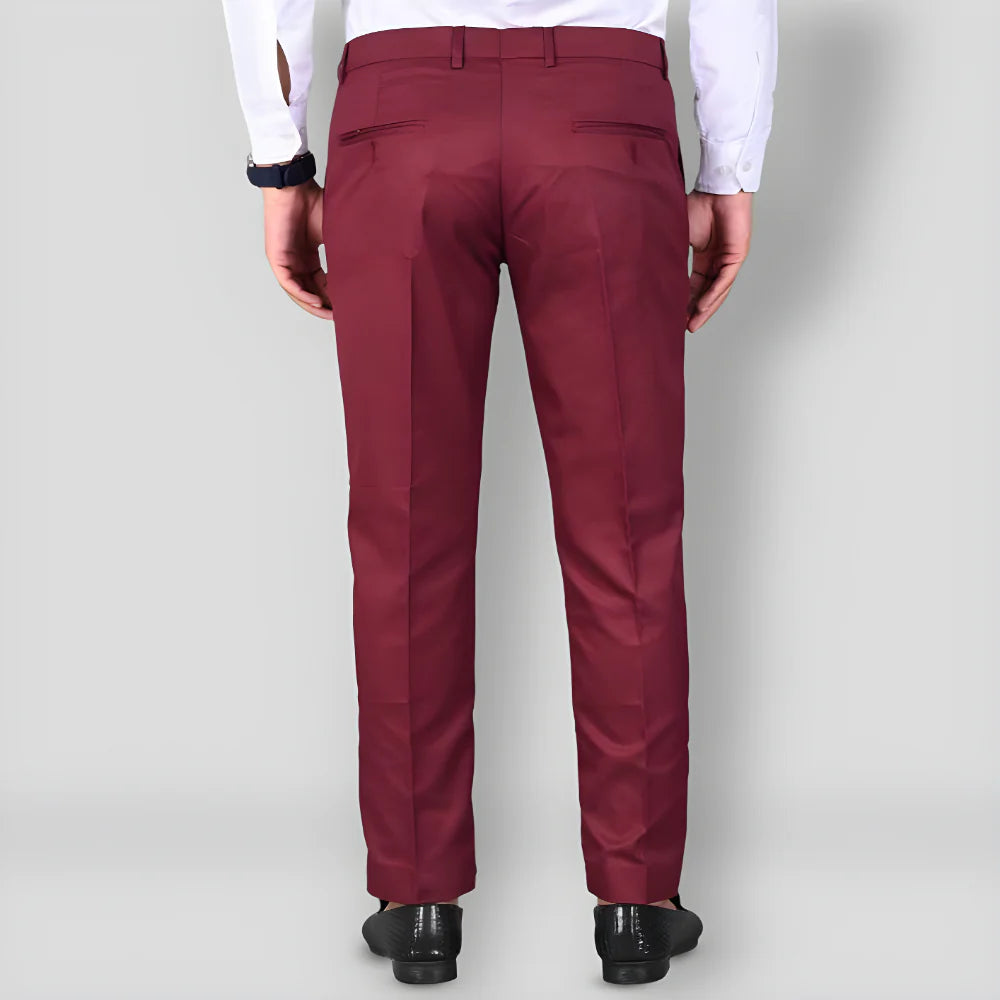 Maroon Office Formal Trousers clothing