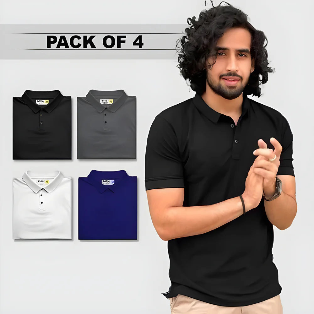 Matte Finish Polo 4 Pack clothing