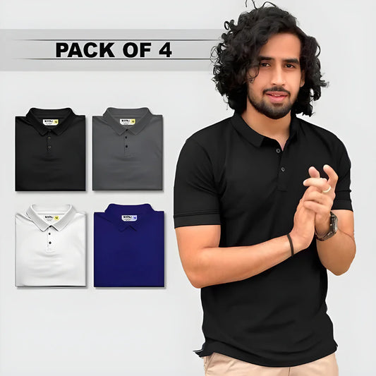 Matte Finish Polo 4 Pack clothing