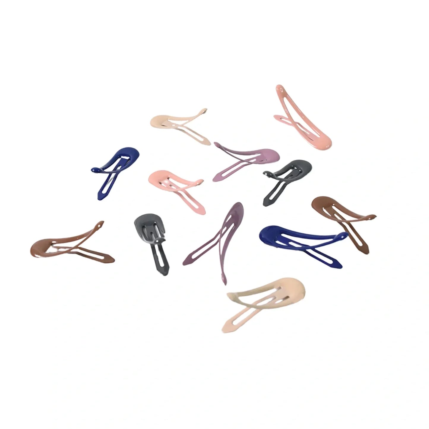 Matte Metal Hair Clips – 12 Pcs - Health & Beauty