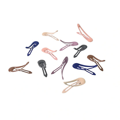 Matte Metal Hair Clips – 12 Pcs - Health & Beauty