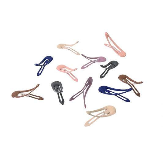 Matte Metal Hair Clips – 12 Pcs - Health & Beauty