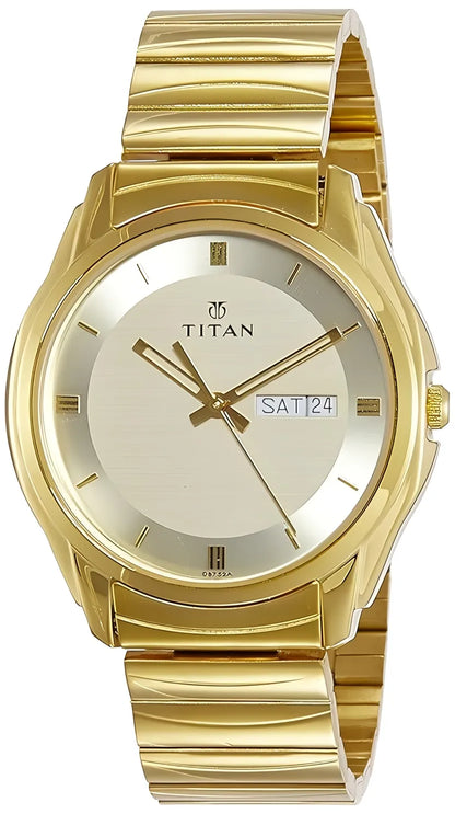 Men Gold Toned Dial Watch watch