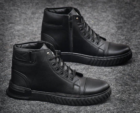Men’s Black Korean Style Sneakers Boot