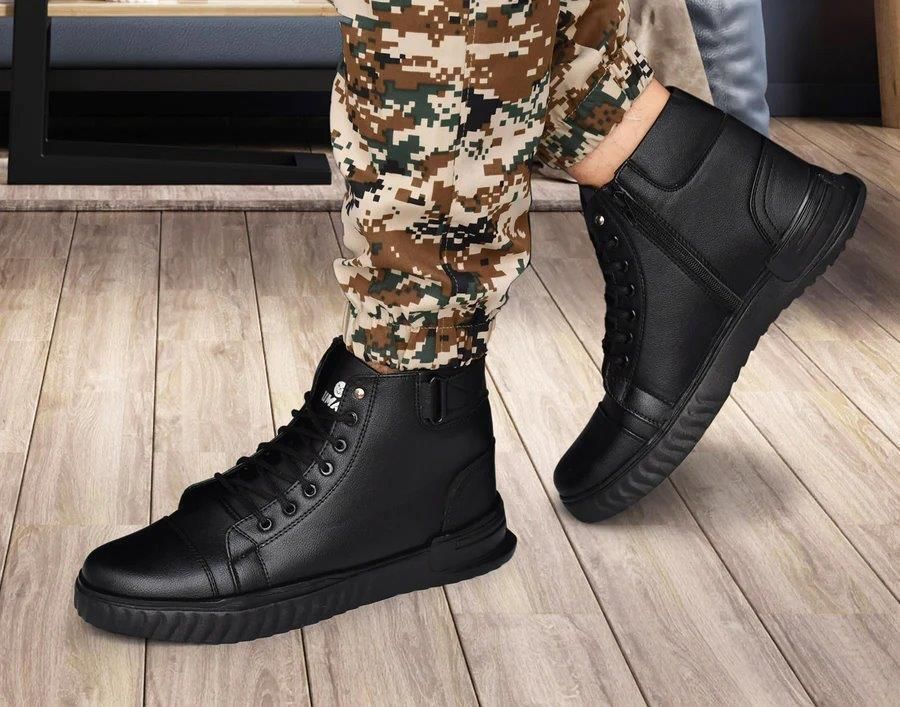 Men’s Black Korean Style Sneakers Boot 6