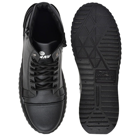 Men’s Black Korean Style Sneakers Boot