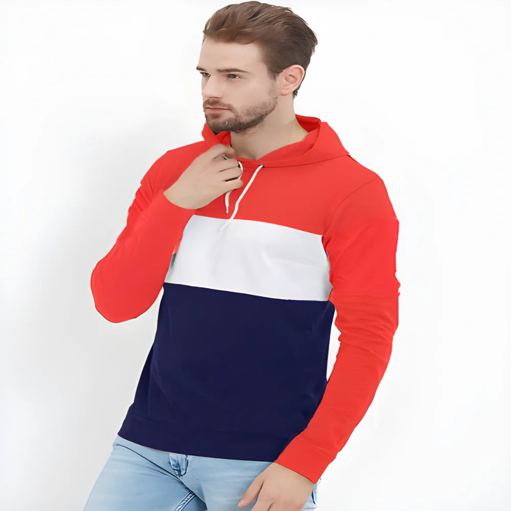 Men’s Color Block Hoodie Tee clothing