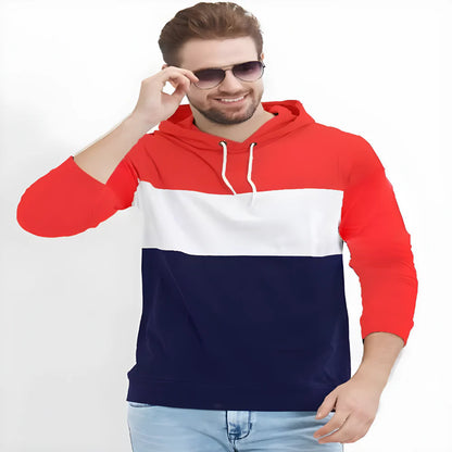 Men’s Color Block Hoodie Tee clothing