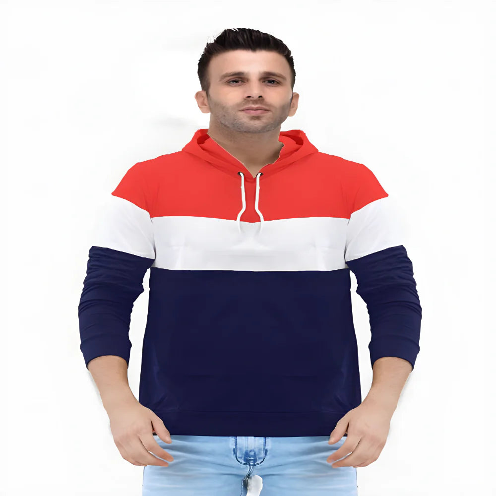Men’s Color Block Hoodie Tee clothing