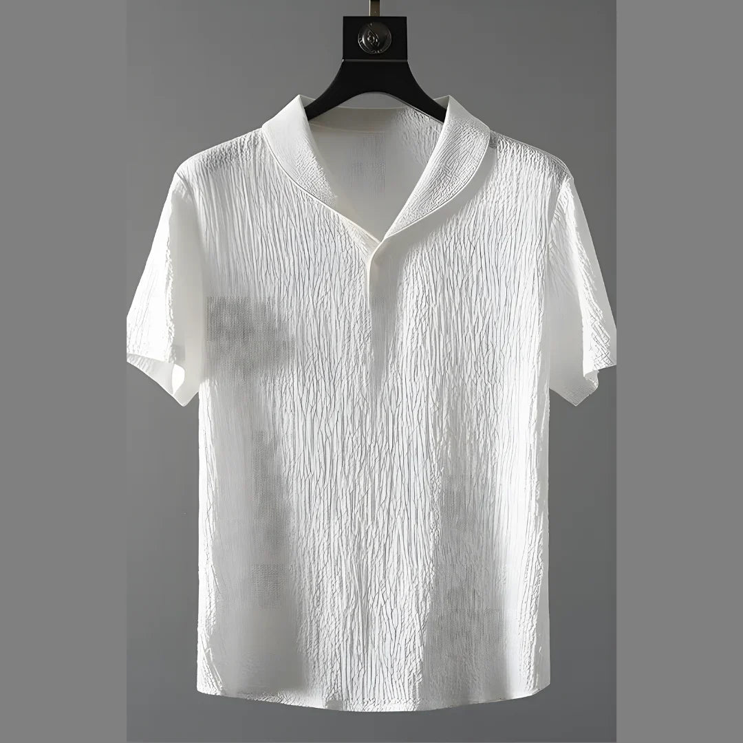 Men’s Crinkled Co Ord Set White