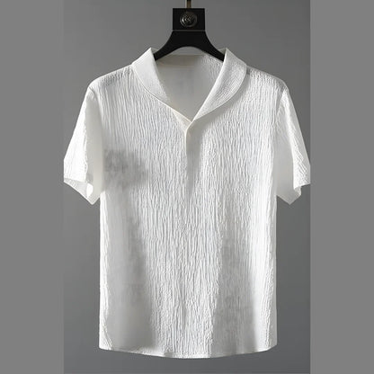 Men’s Crinkled Co Ord Set White