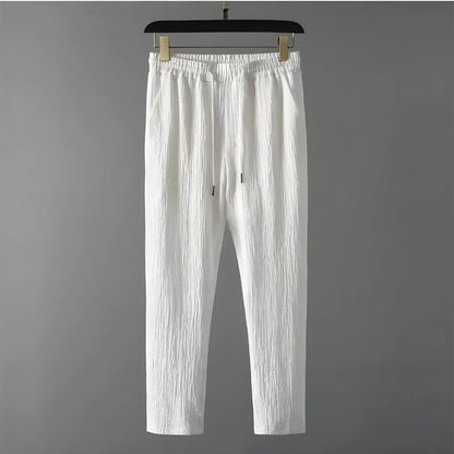 Men’s Crinkled Co Ord Set White