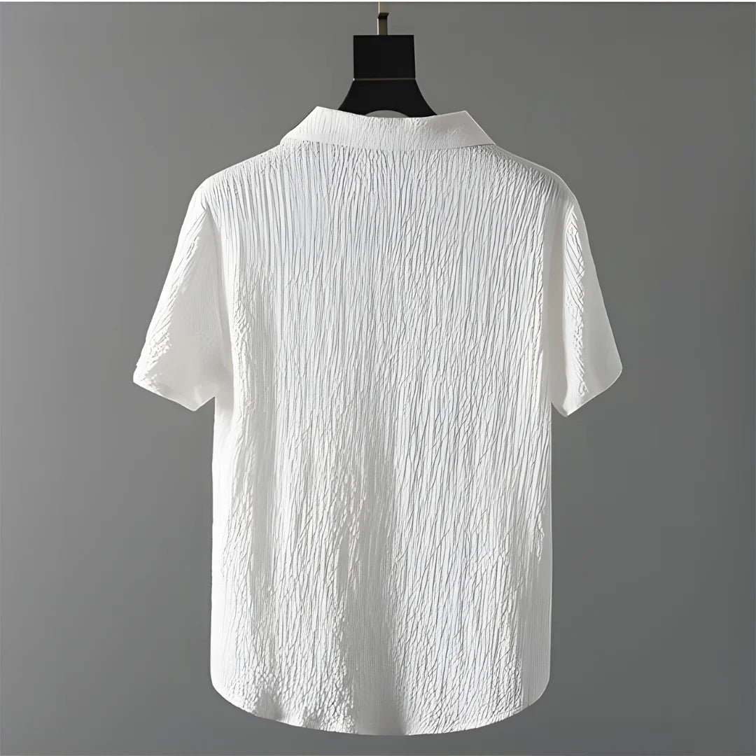 Men’s Crinkled Co Ord Set White