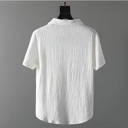 Men’s Crinkled Co Ord Set White