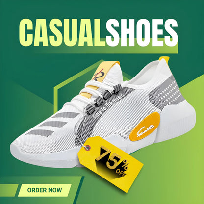 Men’s Lightweight White Sneakers Shoes