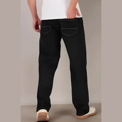 Men’s Loose Fit Mid Rise Black Jeans
