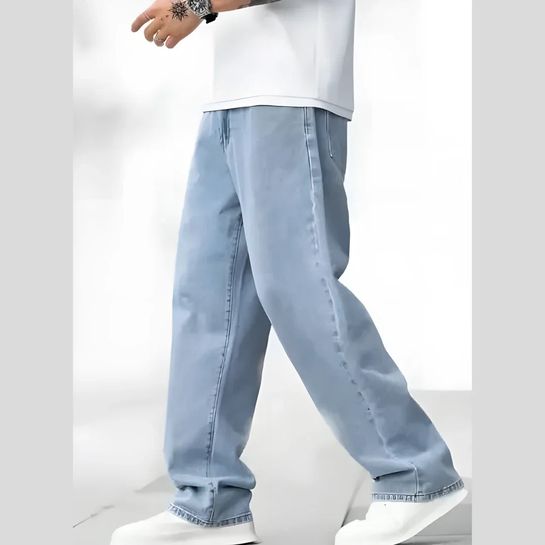 Men’s Loose Fit Mid Rise Light Blue Jeans
