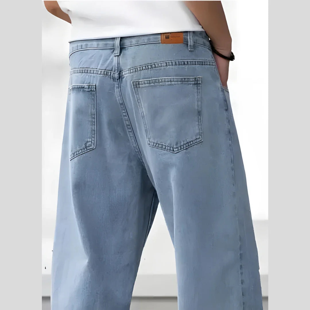 Men’s Loose Fit Mid Rise Light Blue Jeans