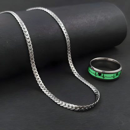 Men’s Silver Chain Ring Set