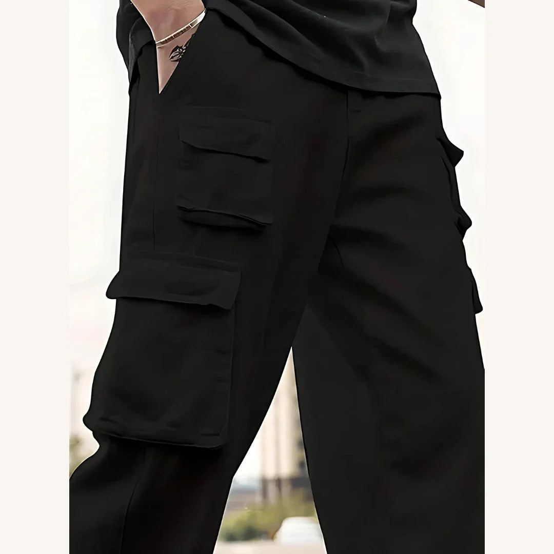 Men’s Solid Cargo Pant Black