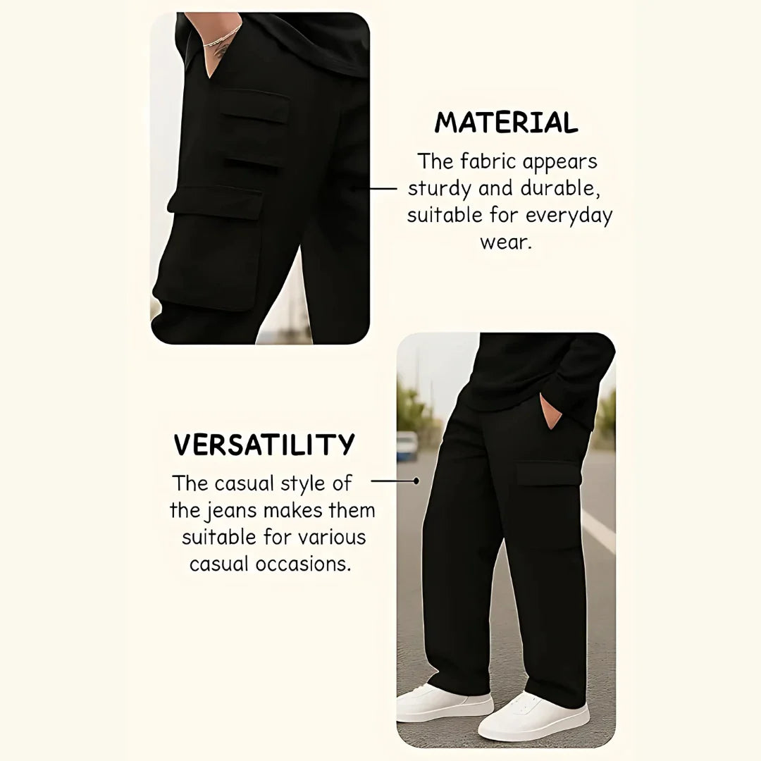 Men’s Solid Cargo Pant Black