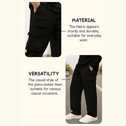 Men’s Solid Cargo Pant Black
