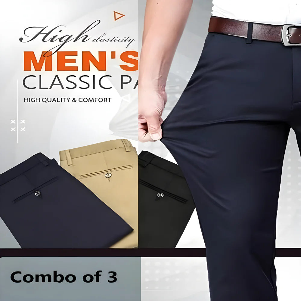 Men’s Stretch Dress Pants 3 Pack clothing