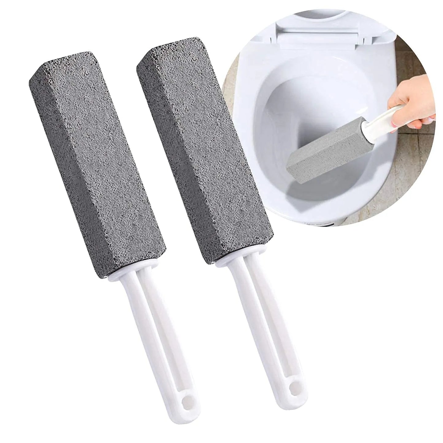 Metal 2 Pcs Toilet Cleaner Brush With Handle (Pack of 2) Home Improvement