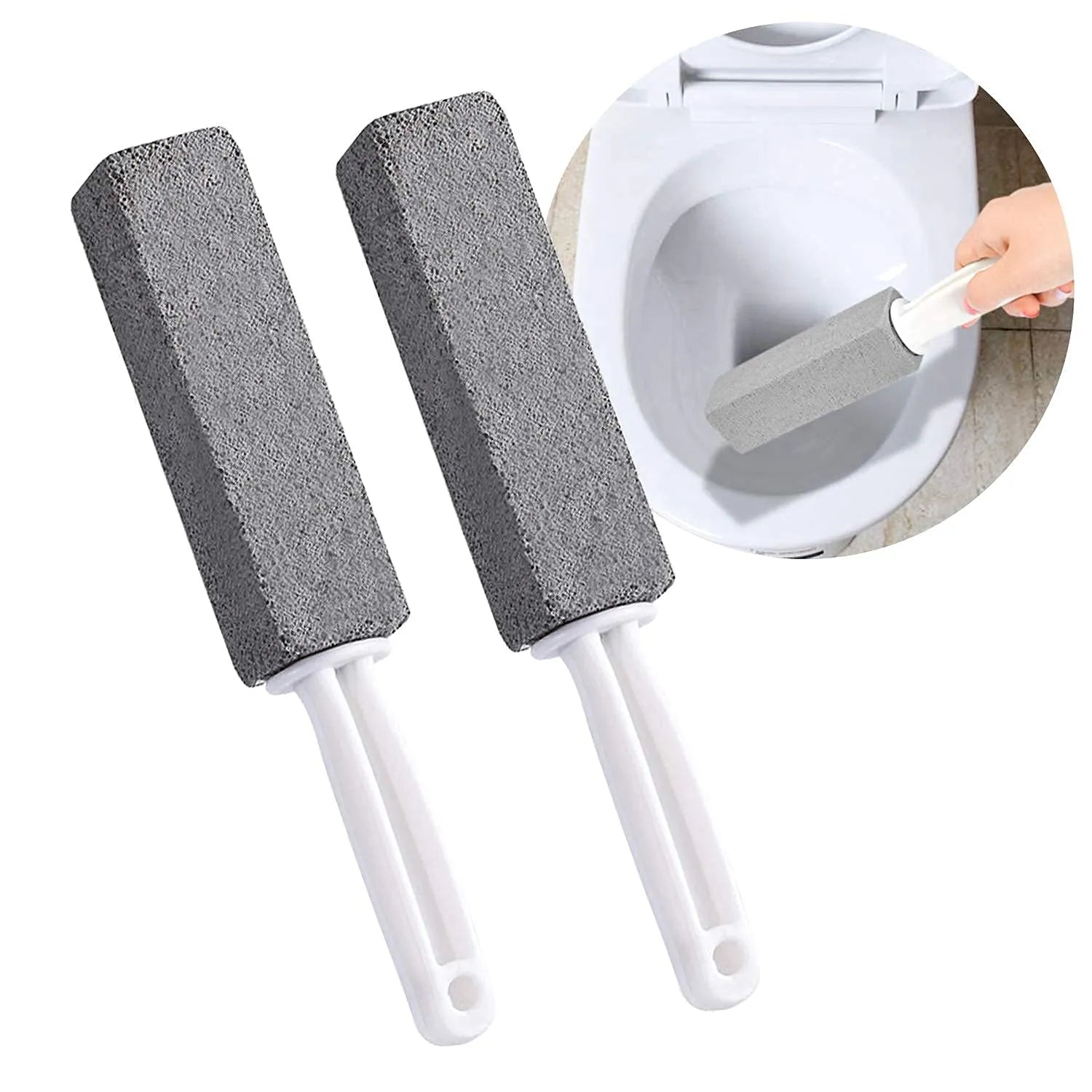 Metal 2 Pcs Toilet Cleaner Brush With Handle (Pack of 2) Home Improvement