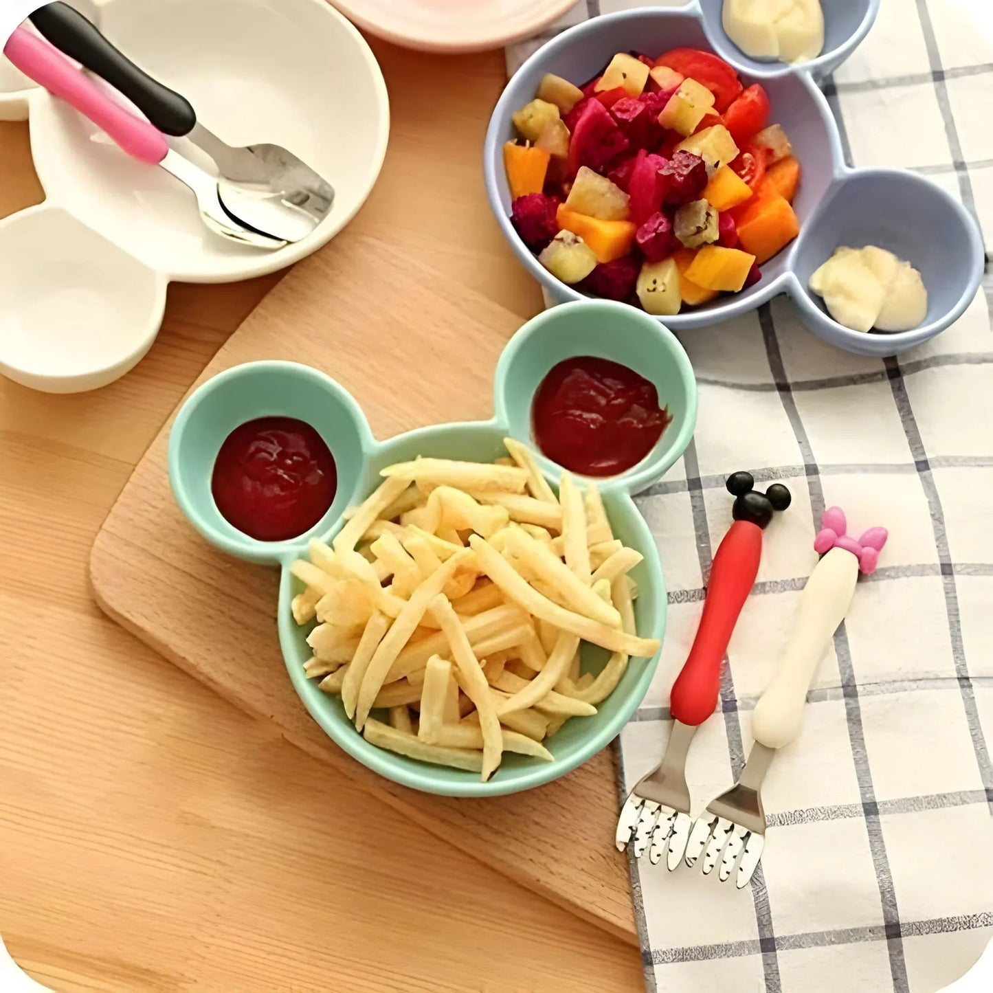 Mickey Shaped Kidssnack Serving Sectioned Plate - Home & Kitchen