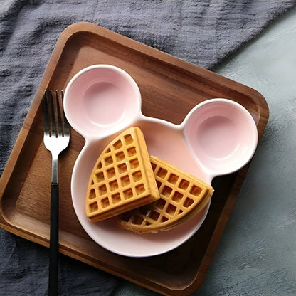 Mickey Shaped Kidssnack Serving Sectioned Plate - Home & Kitchen
