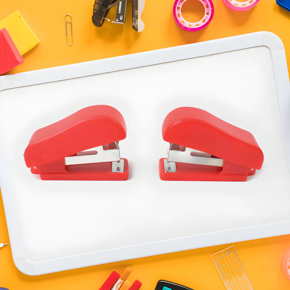 Compact Desk Stapler Mini Portable Desk Stapler Set with Staples Included Featuring Smooth ...