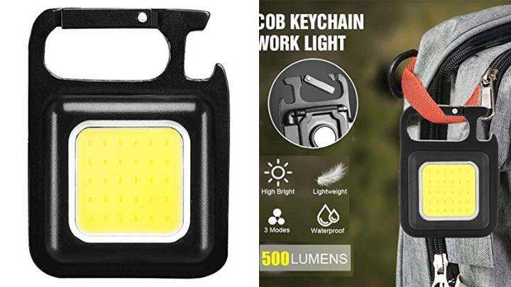 Mini LED COB Flashlight Keychain Light,500 Lumen Rechargeable Flashlights
