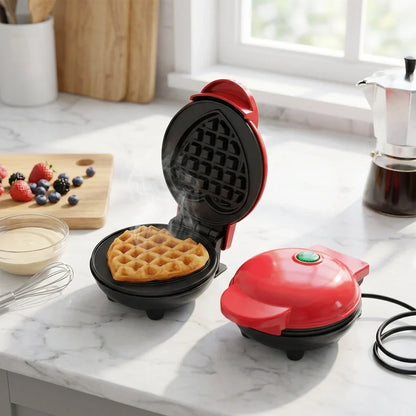 Best mini waffle maker machine iron home appliances kitchen gift easy to clean on-stick surfaces perfect breakfast