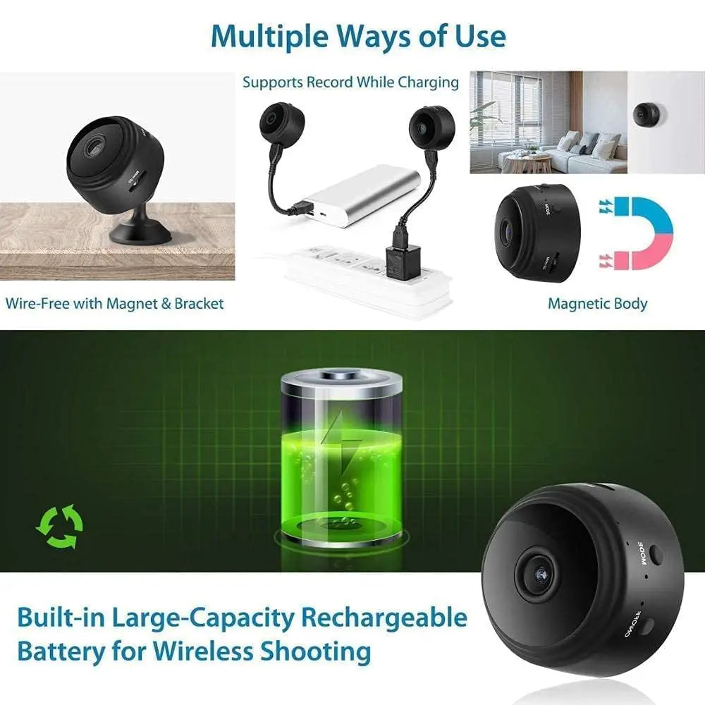 Mini Wireless WiFi,Cameras with Indoor Video Recorder