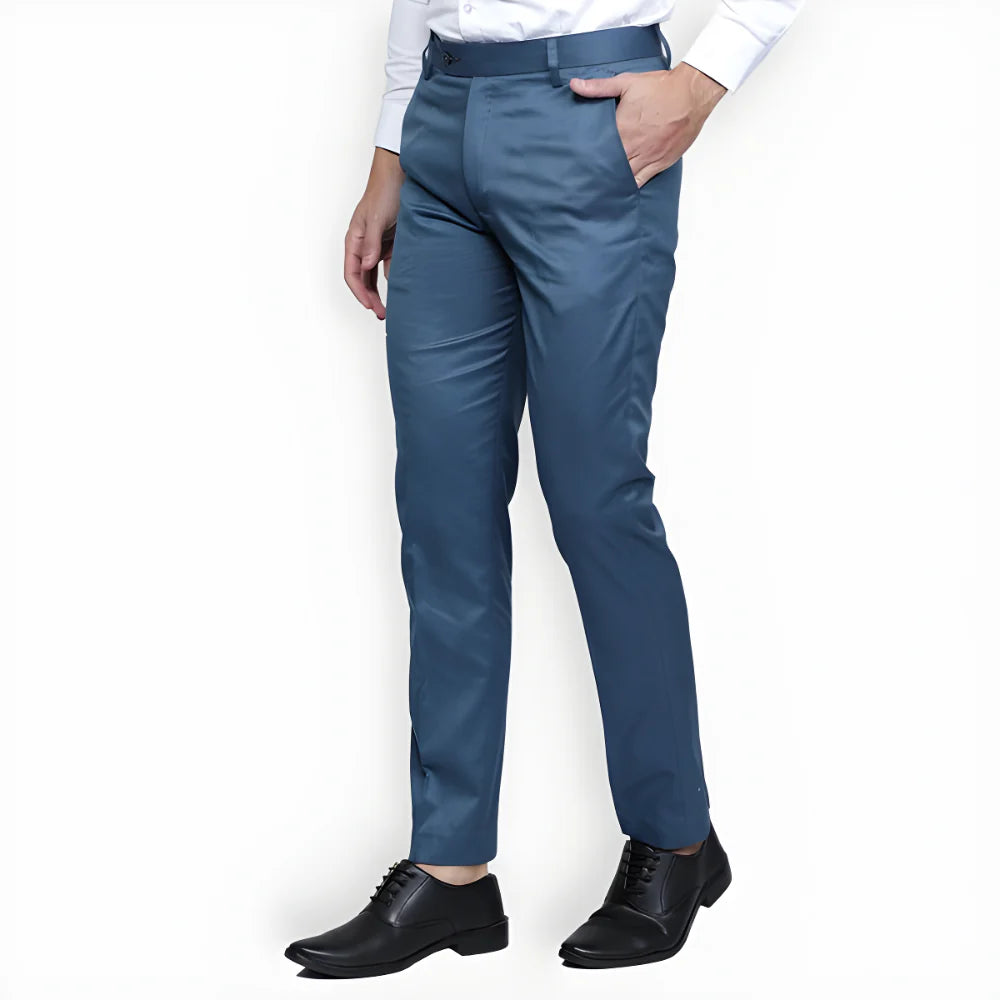 Modern Blue Formal Trousers clothing
