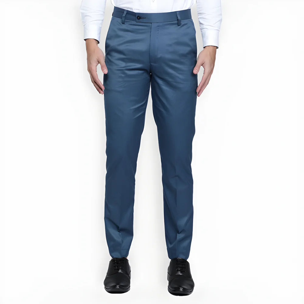 Modern Blue Formal Trousers